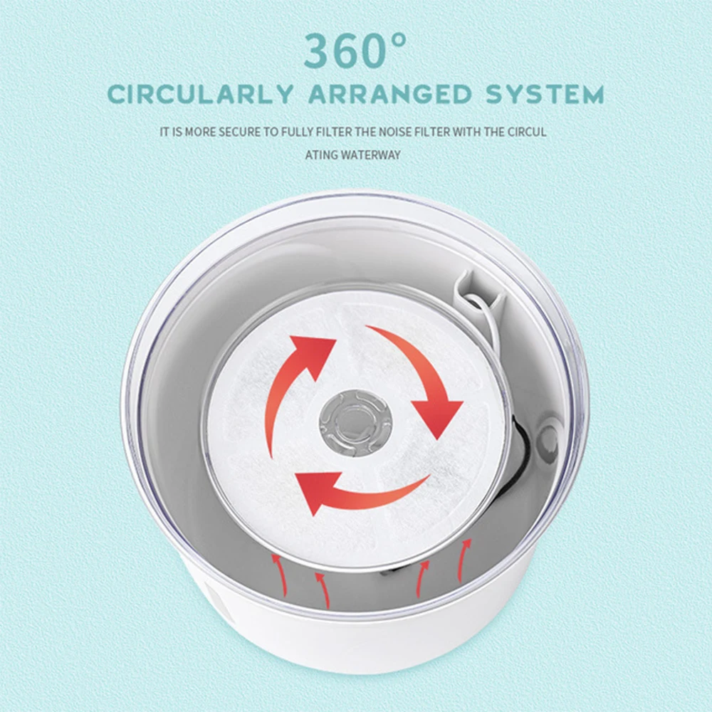 Автоматический питьевой фонтанчик для кошек бесшумная электрическая поилка