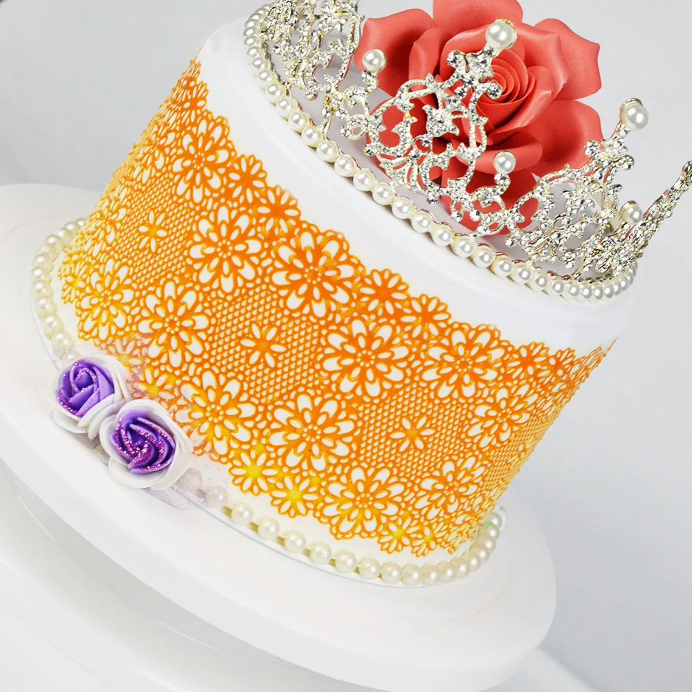 Новинка цветочный кружевной коврик силиконовая форма для помадки торта