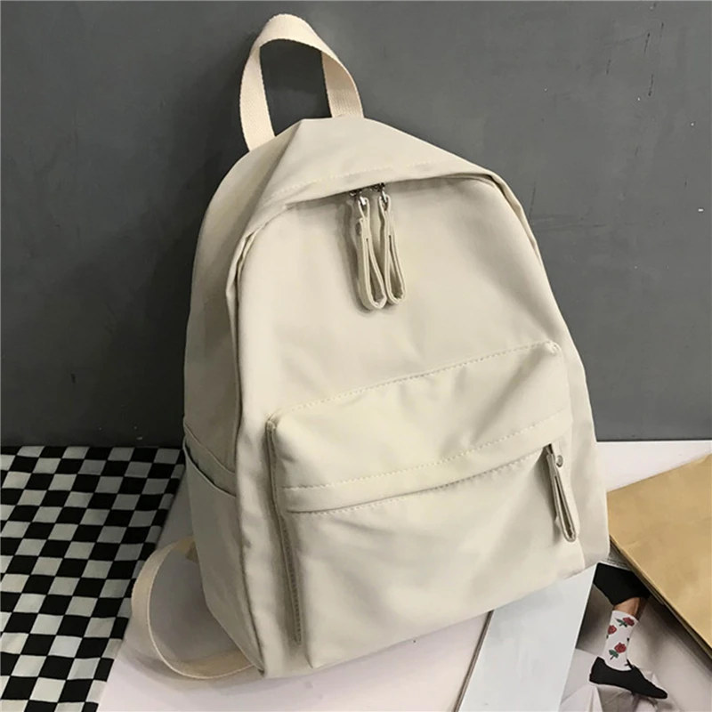 

Women Fashion Canvas Backpack New Rucksack Anti-theft School Bag Teenage Girls School Backpack Simple Solid Color For Female