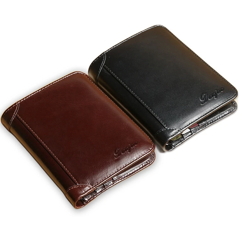 Кошелек мужской из натуральной воловьей кожи бумажник тройного сложения