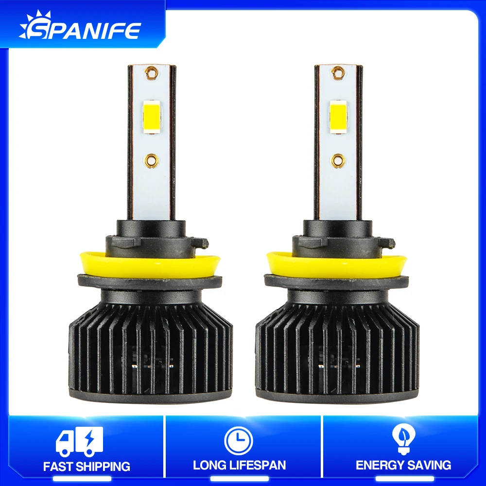 

Spanife H4 led h7 Led H11 9006 HB4 9005 HB3 9012 5202 9004 H13 LED Headlight 56W Car Bulbs 6000K Super Bright Auto Light 12V