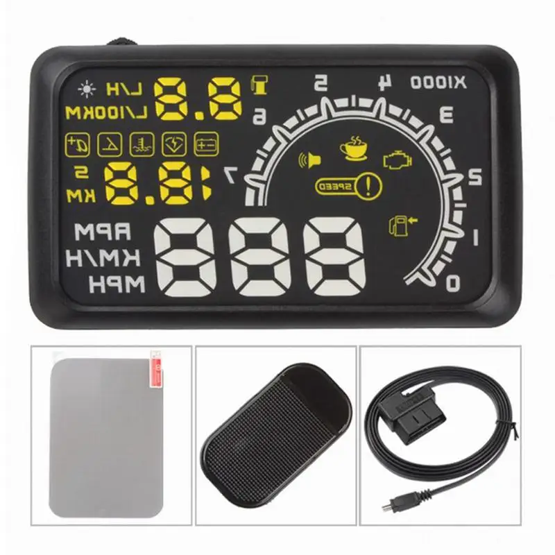 Автомобильный HUD Дисплей на голову, скорость, пройденная сигнализация, проекционный дисплей, помощь новичкам в управлении, Избегайте превышения скорости, проецируемый дисплей