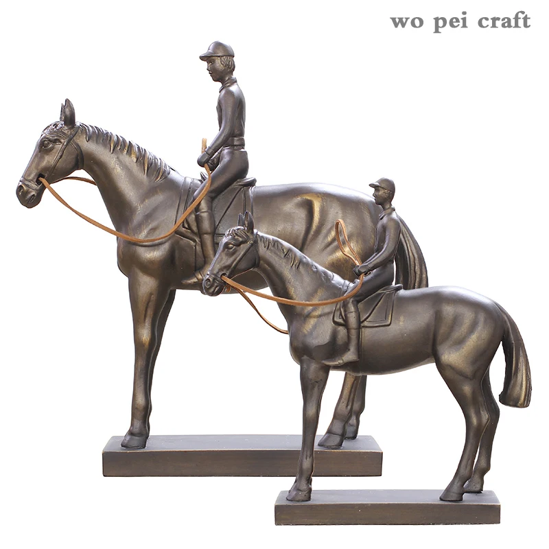 

Resin Figurines Knight Ornaments Horseback Warrior Statue Desk Decoration Figure Furnishings Modern Home Decoration Accessories