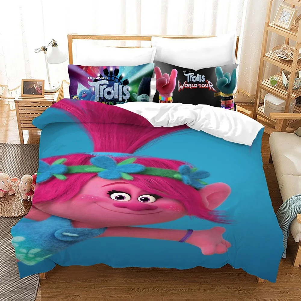 Likurb детский модный мультяшный тролль с 3D принтом пододеяльник наволочка