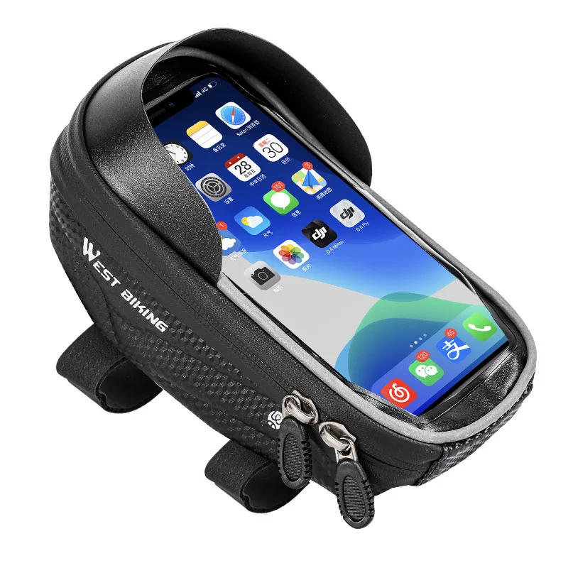 

Bicycle Bag High Quality EVA Waterproof Bike Bag Touchscreen Cell Mobile Phone Bag 6.5inch Phone reflective bag riding equipment