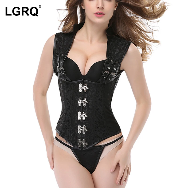 

[LGRQ] Women's Corset Slimming Belt Body Shaperwear Fit Fashion Tide Bandage Hook Flower Shapers Autumn Winter 2021 19D3766