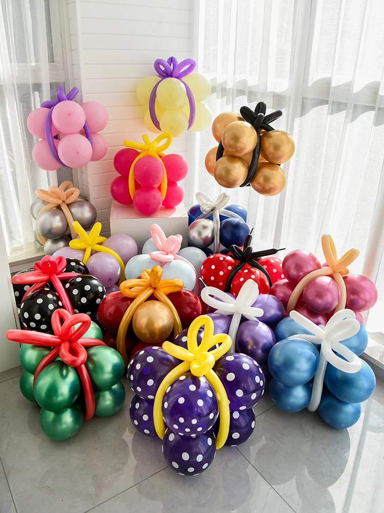 

1Set Gift Box Shaped Metal Balloons Retro Power Balloon Valentine's Day DIY Gift Baby Shower Birthday Party Decoration Supplies