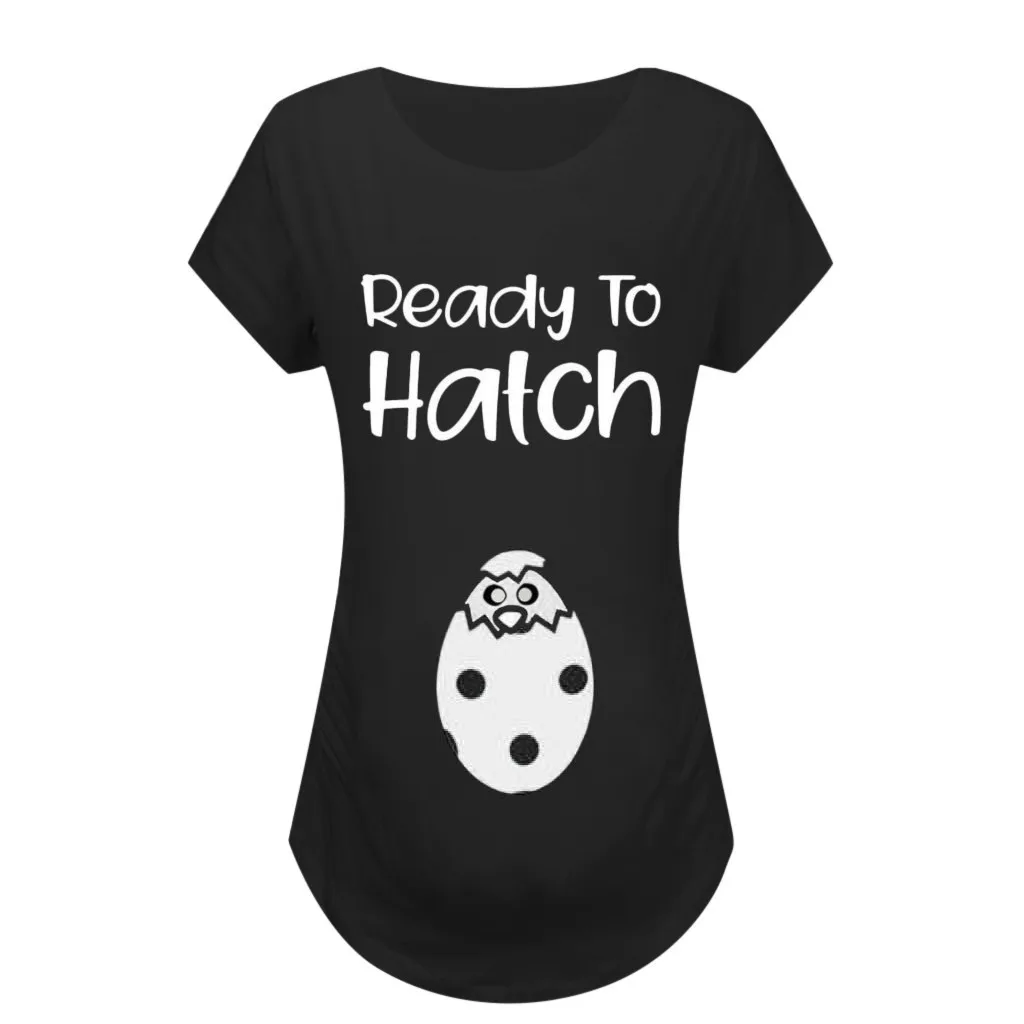 

Ladies Letter Print Short Sleeve Casual Top Easter Maternity Short Sleeve O Neck Letter Print Casual Top 40*