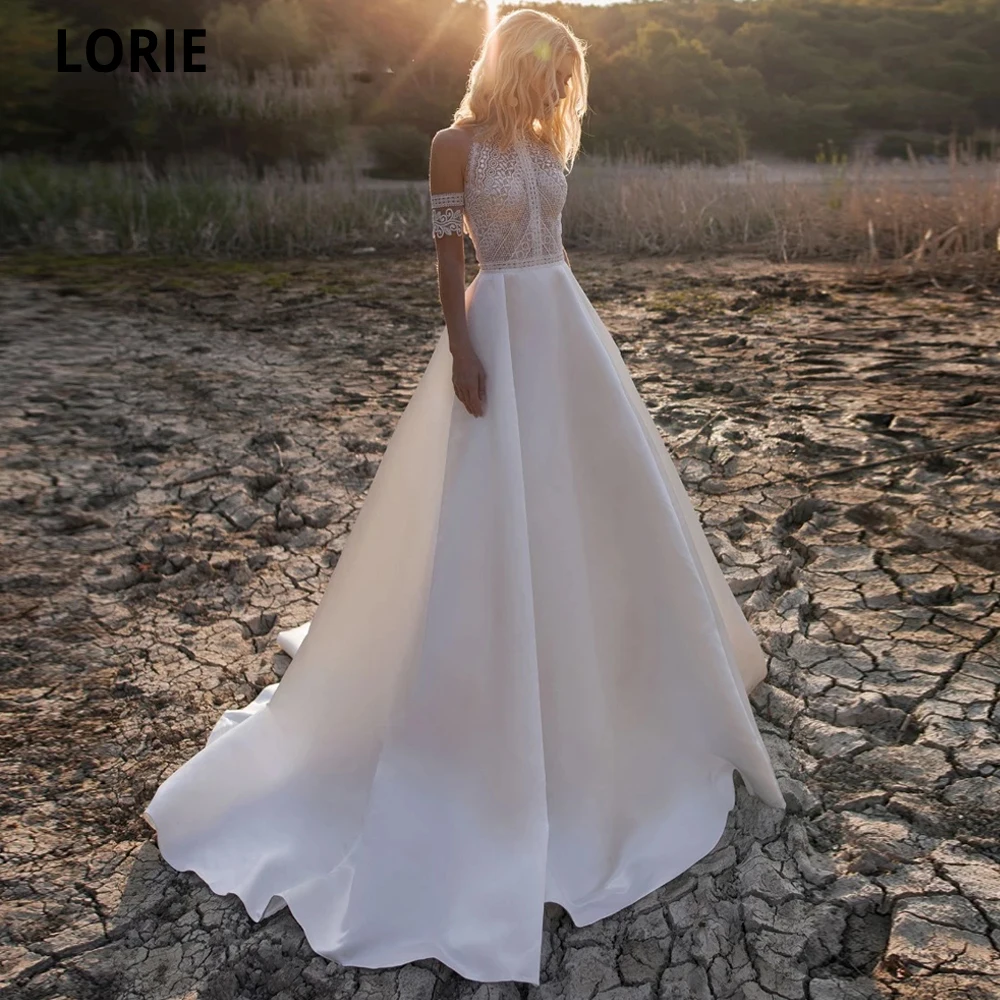 Богемные Свадебные платья LORIE 2020 элегантное кружевное платье с бусинами на