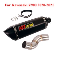 slip on 51mm exhaust muffler tip modified connect link tube middle link pipe for kawasaki z900 2020 2021