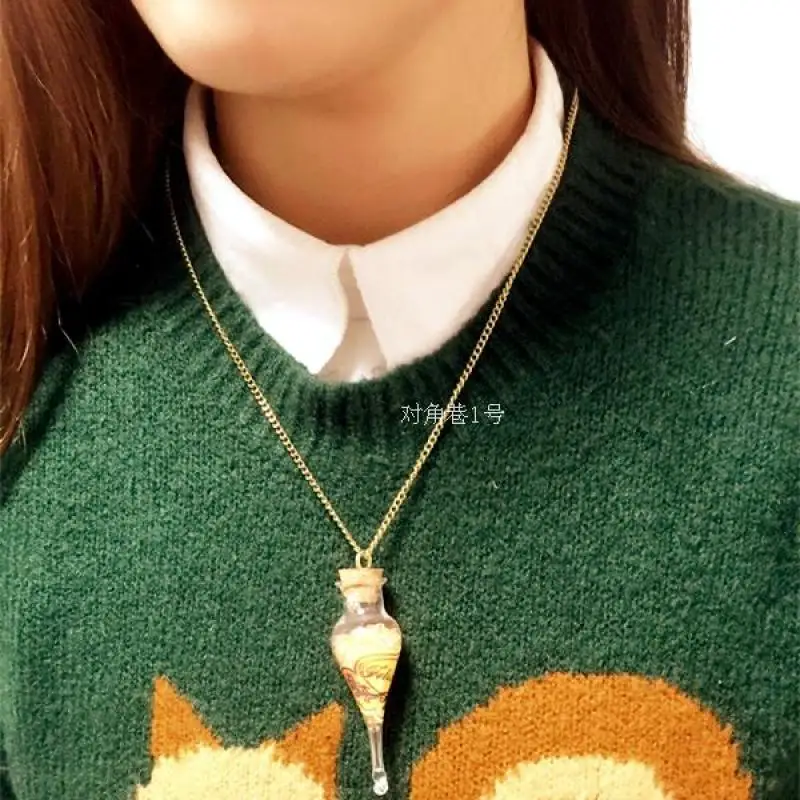 Счастливая зелье Феликс стеклянная бутылка кулон ожерелье на цепочке волшебника