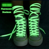 1pair luminous shoelaces flat sneakers canvas shoe laces glow in the dark night color fluorescent shoe lace 80100120140cm