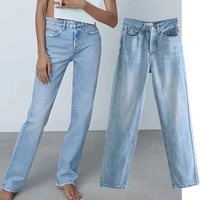 elmsk high waist jeans enlgand style high street washed denim jeans woman straight jeans for women boyfriend jeans for women