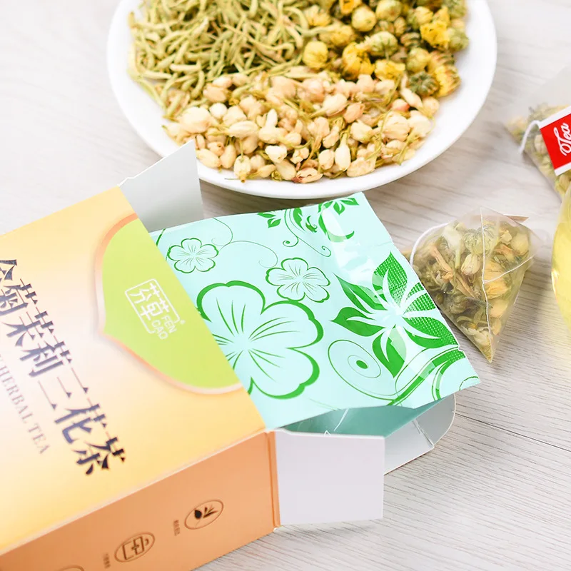 Жимолости хризантемы Жасмин три сочетания цветочного чая Камелия треугольный