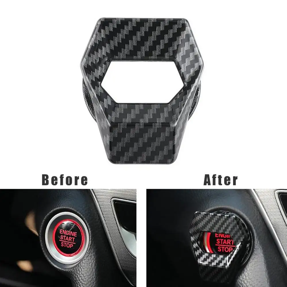 

SALE Car Engine Start Stop Button Cover Ring Ignition Button Carbon Push Button Switch Decor Stickers Interior Accessories