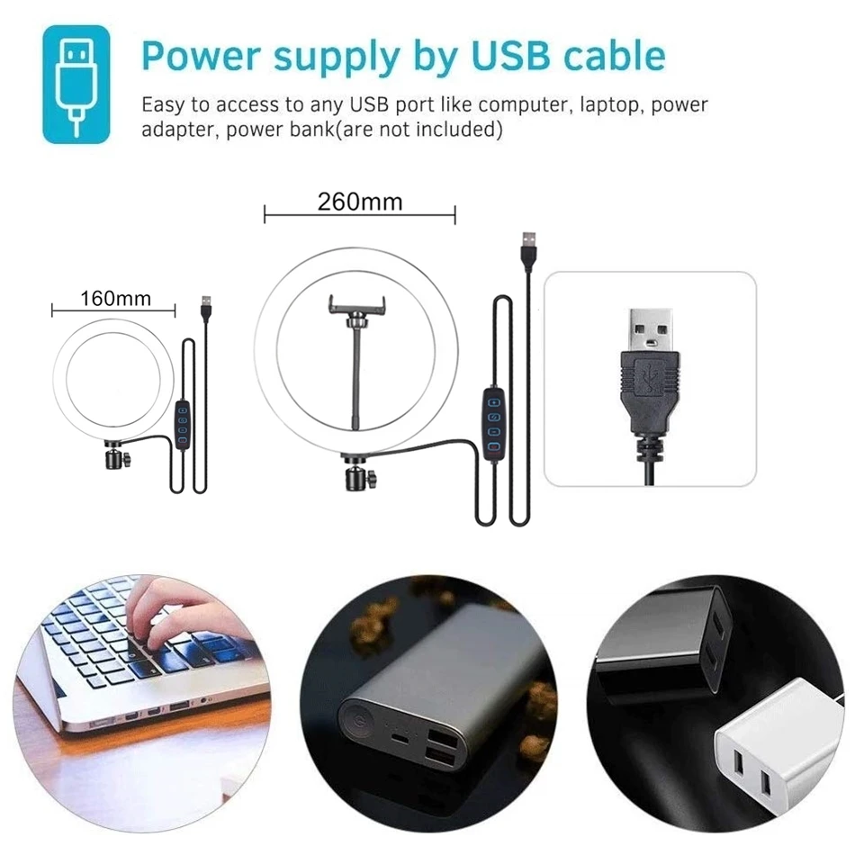 Кольцевой светильник для селфи светодиодный кольцевой Фотокамера фотография