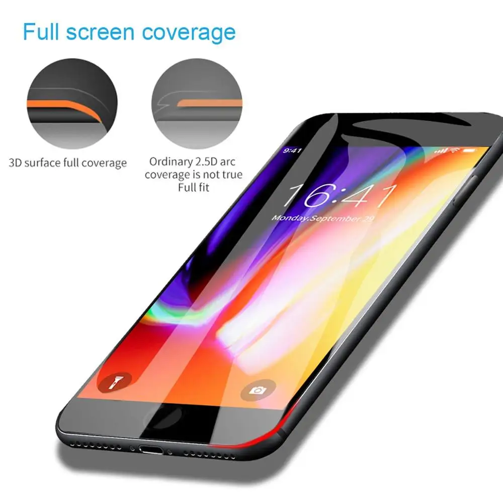 HOCO полное покрытие защитное закаленное стекло для iPhone 7 8 Plus 3D протектор экрана для iPhone 8 7 Защита на пленке