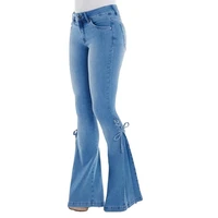benuynffy button fly womens raw hem flare jeans autumn fashion woman denim pants jean femme high waist full length slim jeans