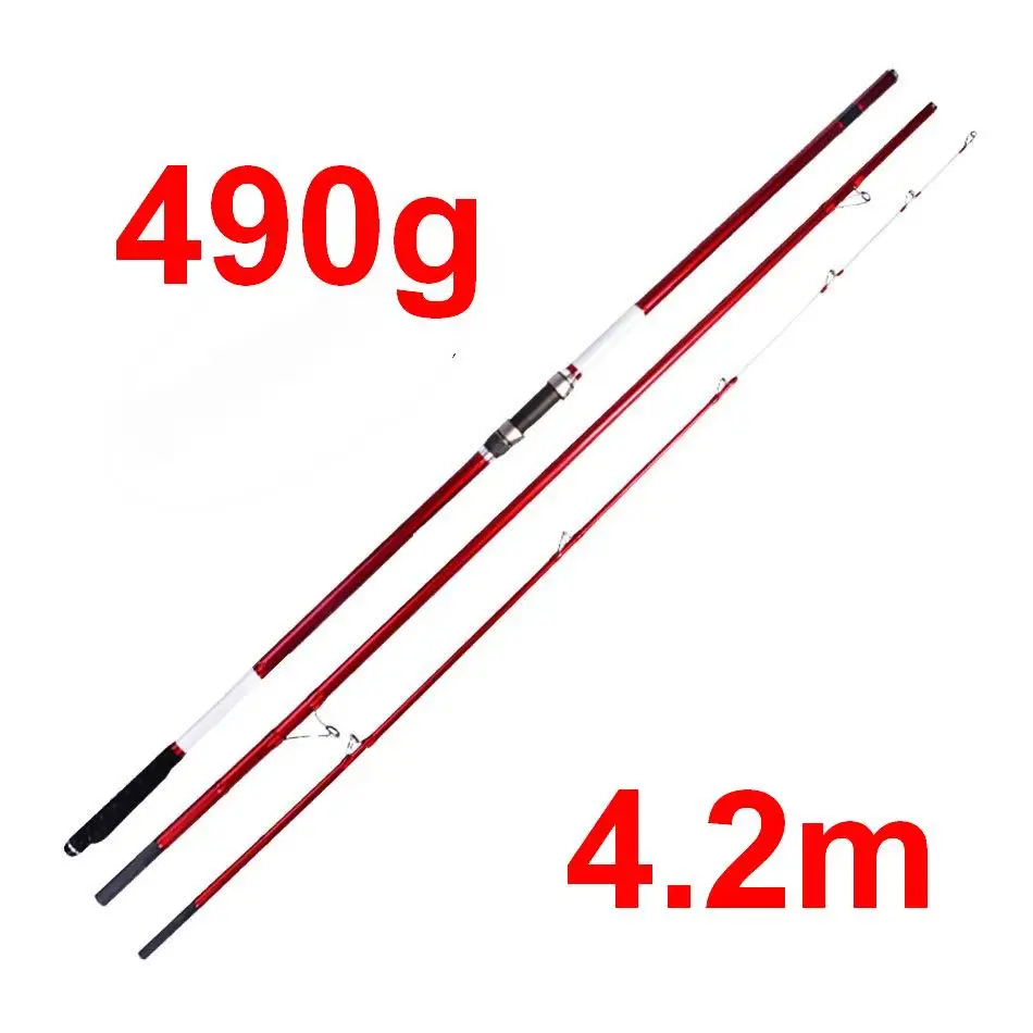

ZZ20 Good 4.2M Fast Large KW / CR Rings Pure Carbonfiber SurfCasting Surf Casting Rod Tip-Butt Dia 2.0-22mm Bait Weight 100-250g