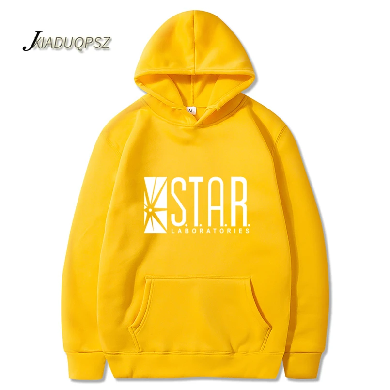 Мужская толстовка с капюшоном STAR S. T. A. R. labs черная Супермен 2019|Мужские толстовки и