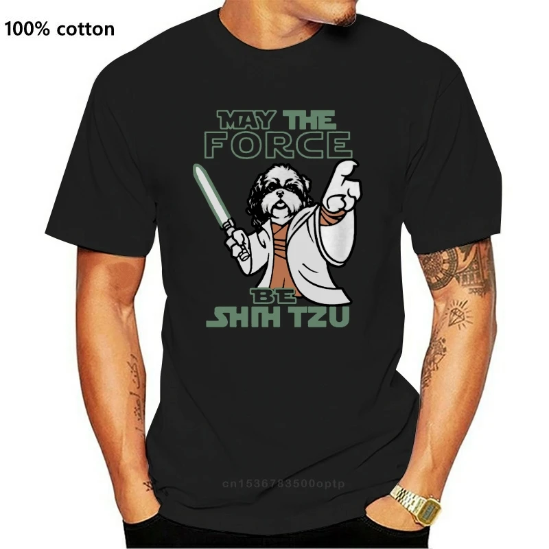 

Men tshirt may the force be shih tzu tshirt(2) cool Printed T-Shirt tees top