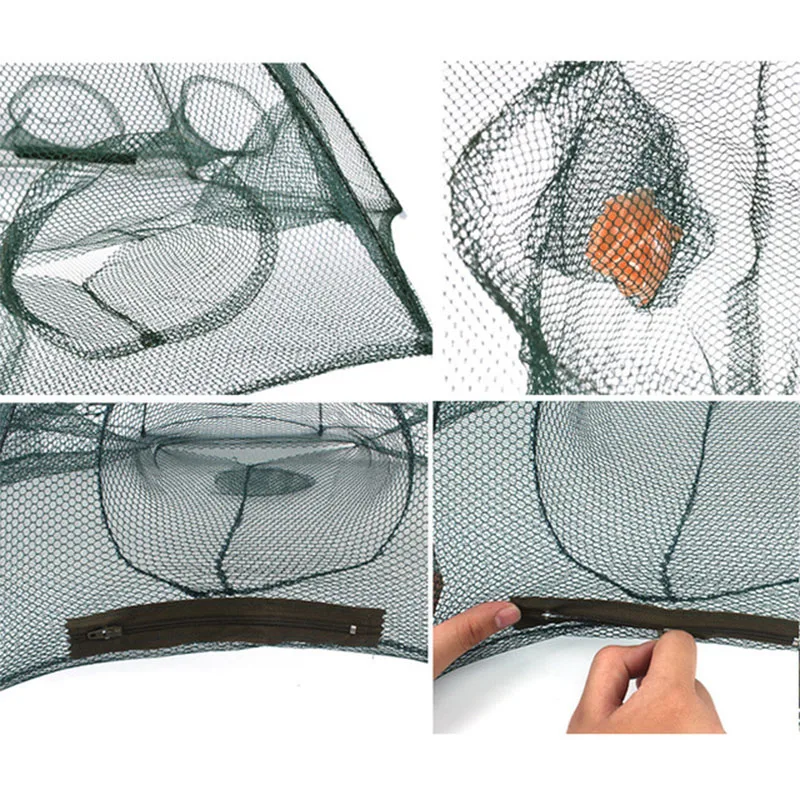 8 отверстий рыболовная сеть складывается портативная шестиугольная литые сети
