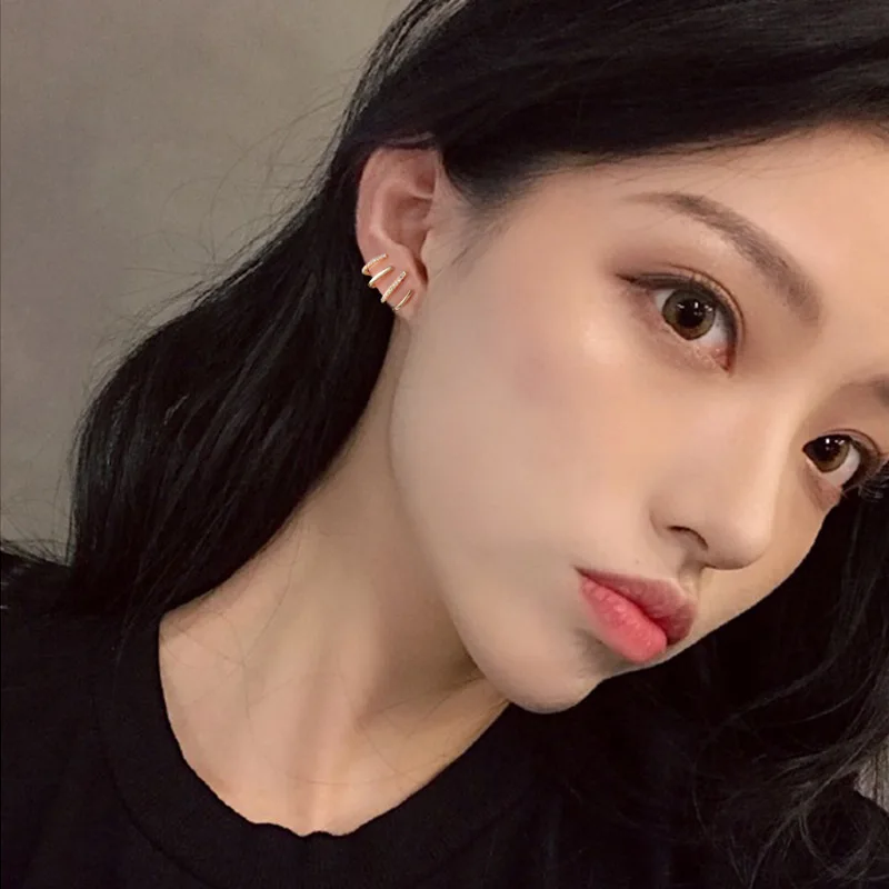 LKO Настоящее серебро 925 пробы роскошные креативные серьги-гвоздики в форме когтя