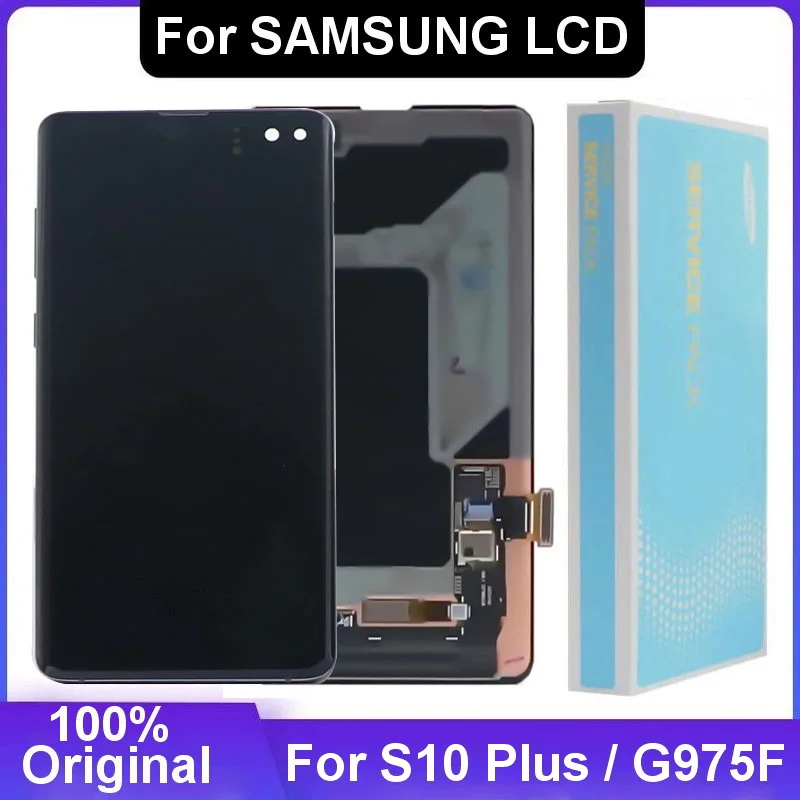 ORIGINAL Super AMOLED S10+ LCD Display For SAMSUNG Galaxy S10 Plus lcd G975 G975F G975F/DS Touch Screen Digitizer Assembly