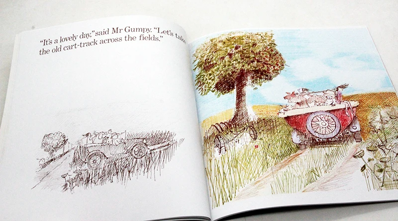 Книга с рисунками на английском языке дядюшка Ган покатался за рулем. Penguin Langdon Press