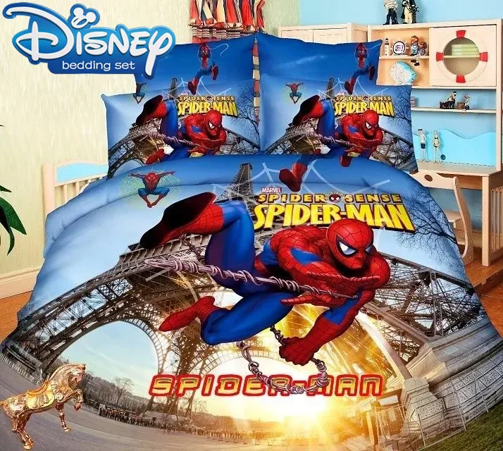 Комплект постельного белья Мстители Человек паук для мальчиков Декор спальни