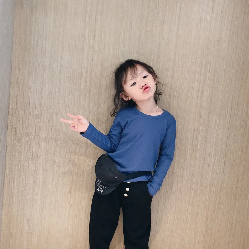 Осеннее платье 2019 новое детское нижнее белье футболка из чистого хлопка с