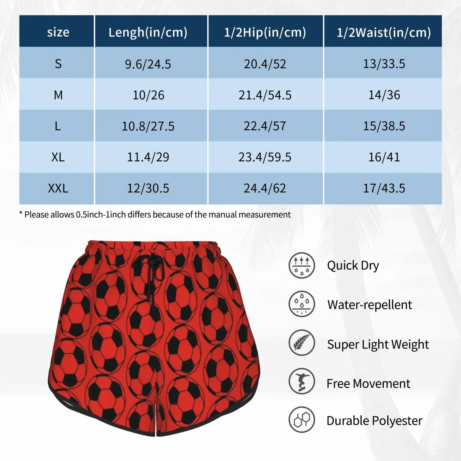 

Red Soccer Football Fan Team And Gift Ideas Reds Swim Shorts Quick Dry Women Beach Short Soccer Football