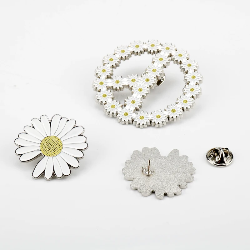 Модная Брошь Стразы GD молния Маргаритка цветок булавки джинсовая куртка одежда