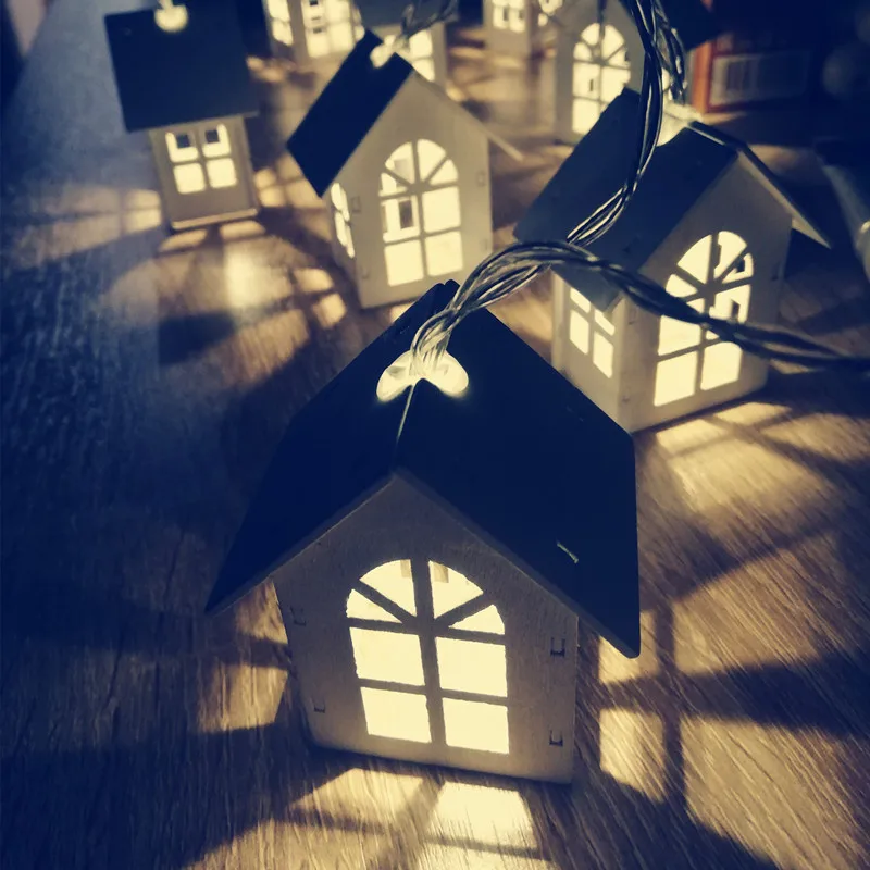 10LED/20LED гирлянда Европейский Стиль древесины любящее сердце Дом строка