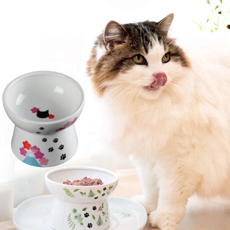 

Керамическая чаша для домашних животных, кошек, Классическая Защитная чаша для здоровья шейного отдела позвоночника, Женская миска для кор...