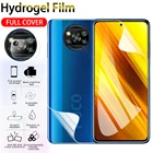 Гидрогелевая пленка 3-в-1 для Xiaomi Poco X3 NFC X3 Pro M3 M3 Pro F3, Защитная пленка для экрана камеры, для Xiao mi Poco X3 NFC