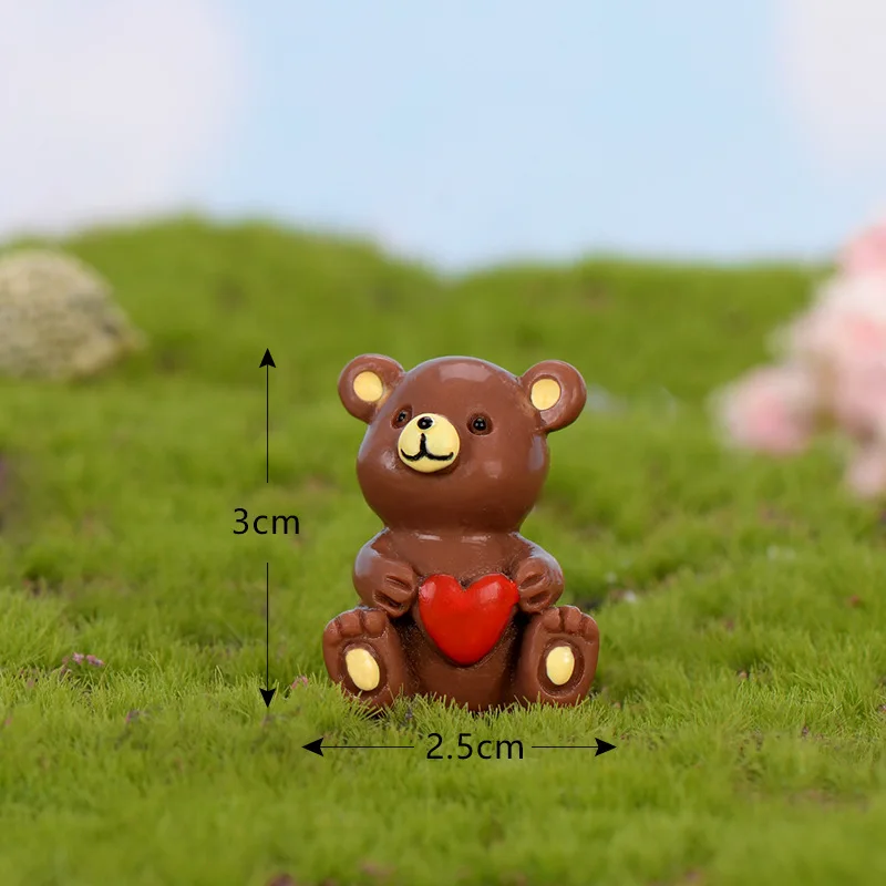 40 шт./компл. украшения в виде мишки тедди миниатюрные сказочные животные садовая