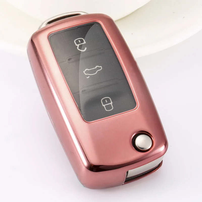 

New Hard TPU Car Smart Key Case FullCover For VW Golf Bora Jetta POLO GOLF Passat For Skoda Octavia A5 Fabia For SEAT Ibiza Leon