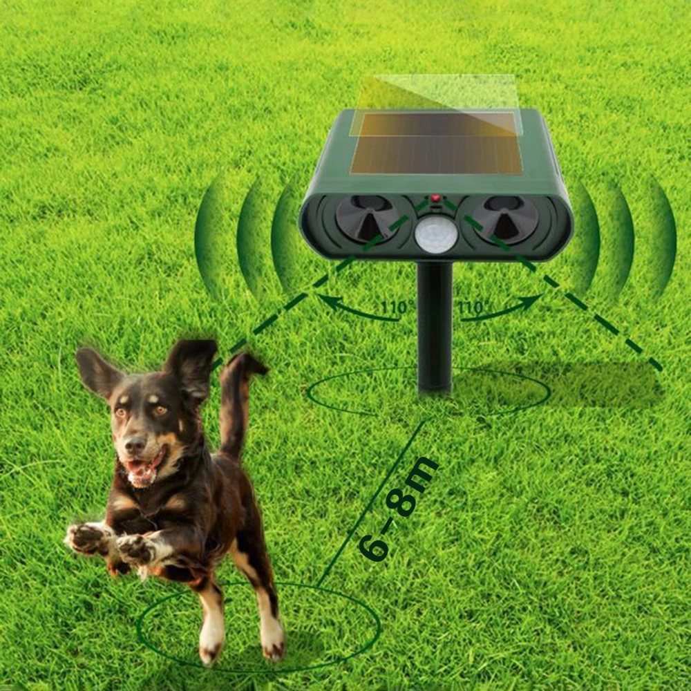 

Insect Repellent Ultrasonic Chaser Solar Animal Deterrent Farm Green Flashing Lights Garden Upgrade Courtyard Mouse Repeller