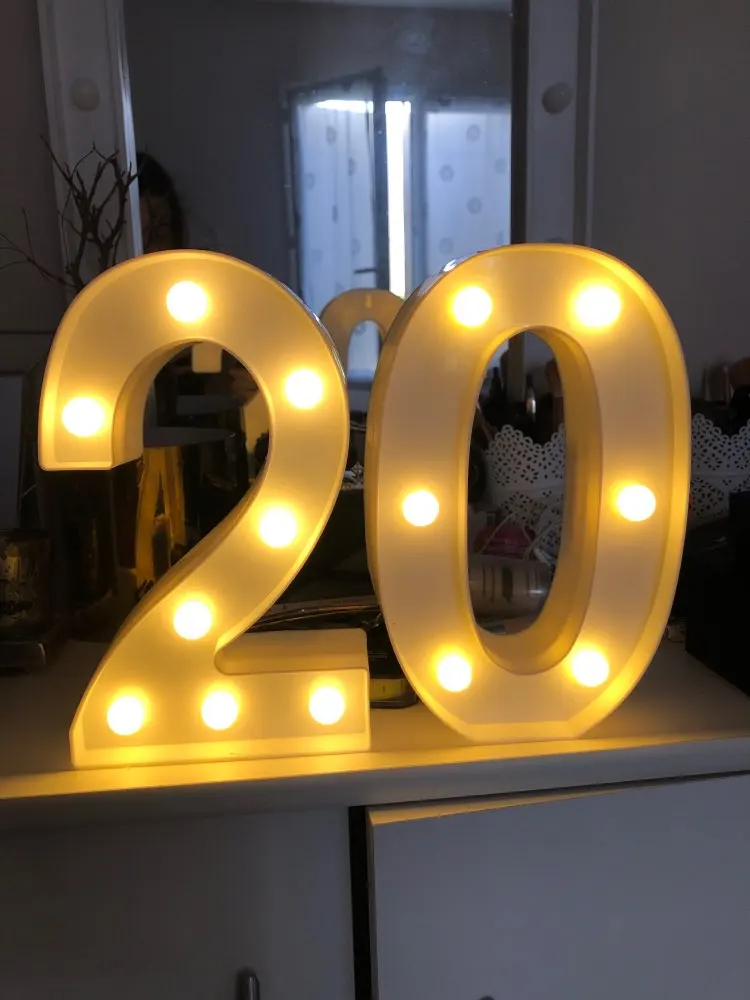 2 шт. 30th 40th 50th 60th номер светодиодный строка Ночной светильник лампа с днем