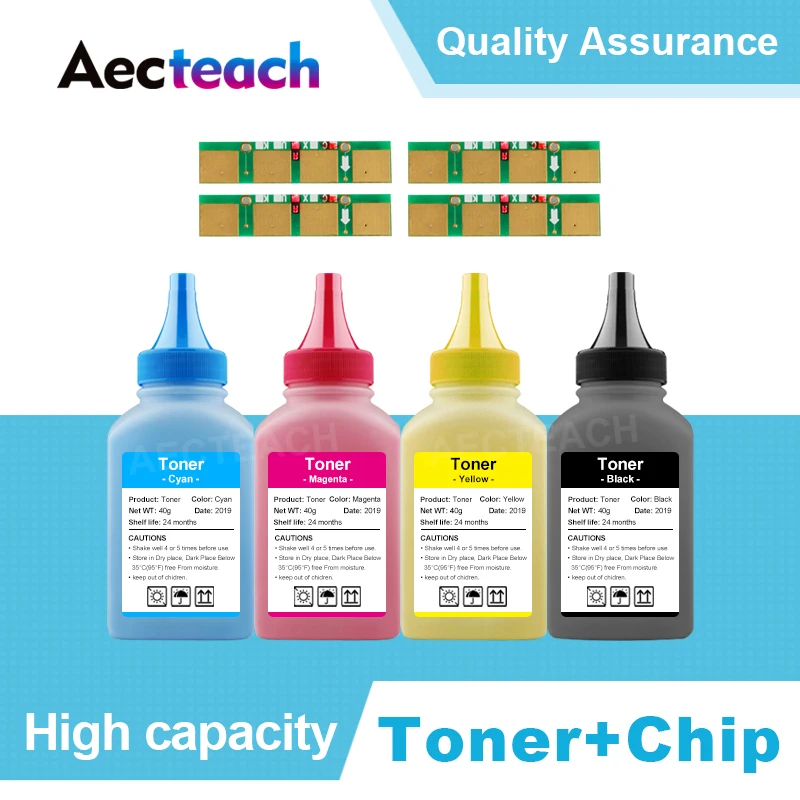 Заправляемый цветной тонер aecteam 4 x пудра + чипа картридж с тонером clt 407s для Samsung 3185