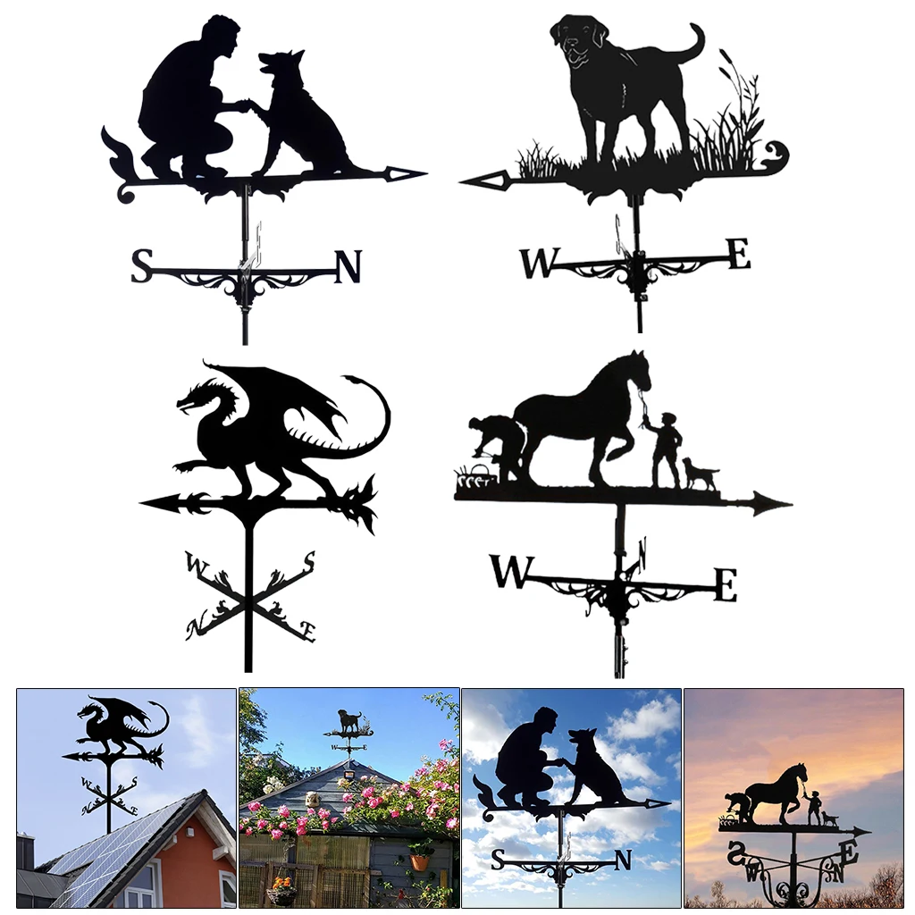 

Weather Vane Farm Black Yard Kit Weathervane For Farmhouse Durable Scene