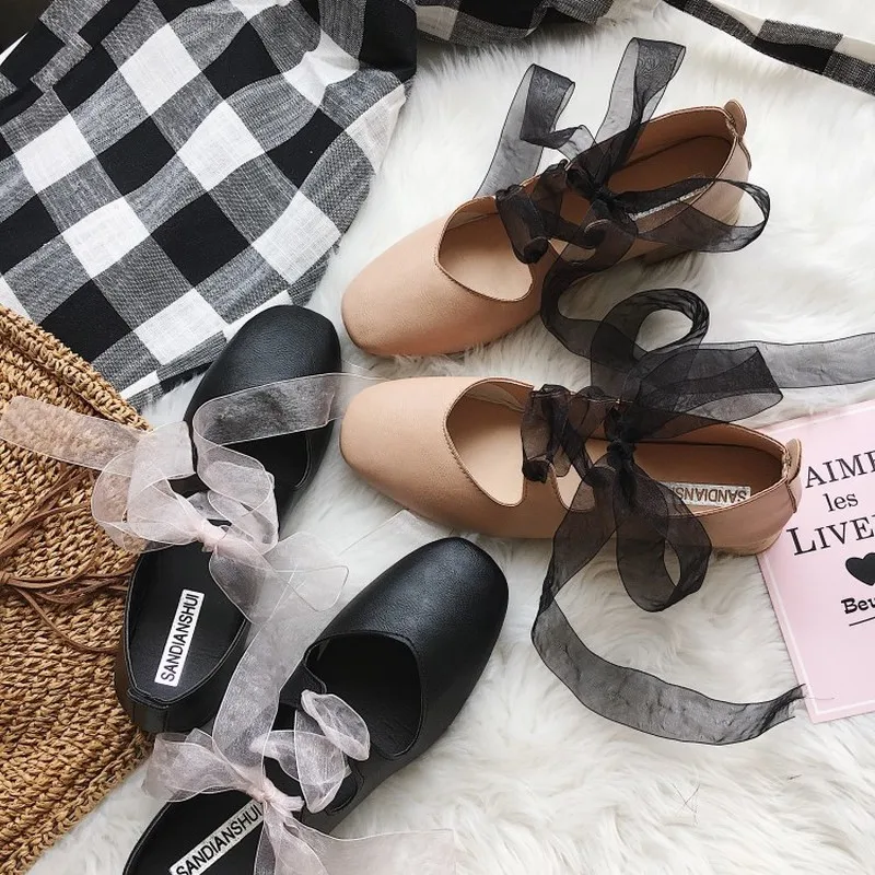 Женские лоферы на плоской подошве дамские балетки с милым бантом из ленты