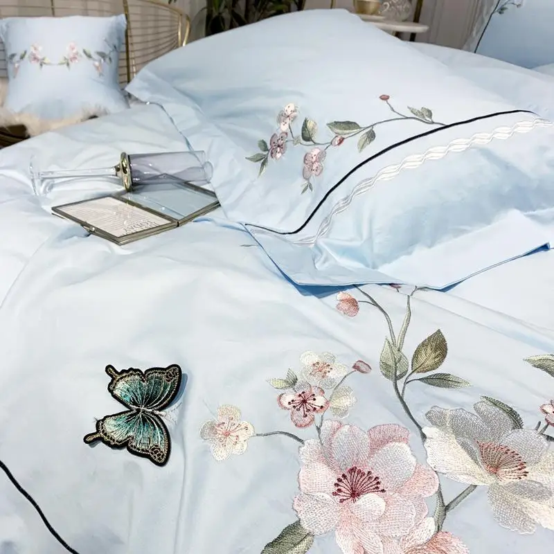 J1 роскошный комплект постельного белья из египетского хлопка в китайском стиле с