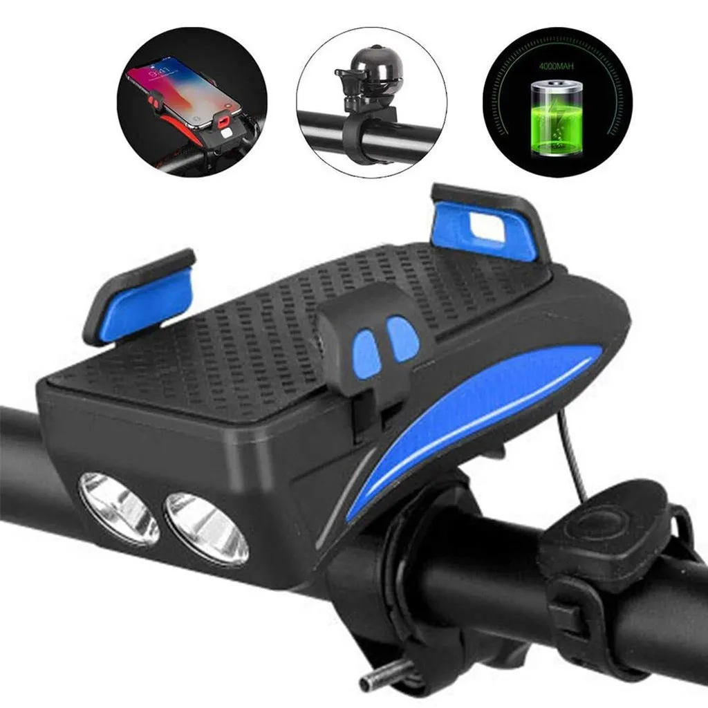 Индукционный велосипедный передний фонарь 4000 мАч зарядка через USB умный Головной