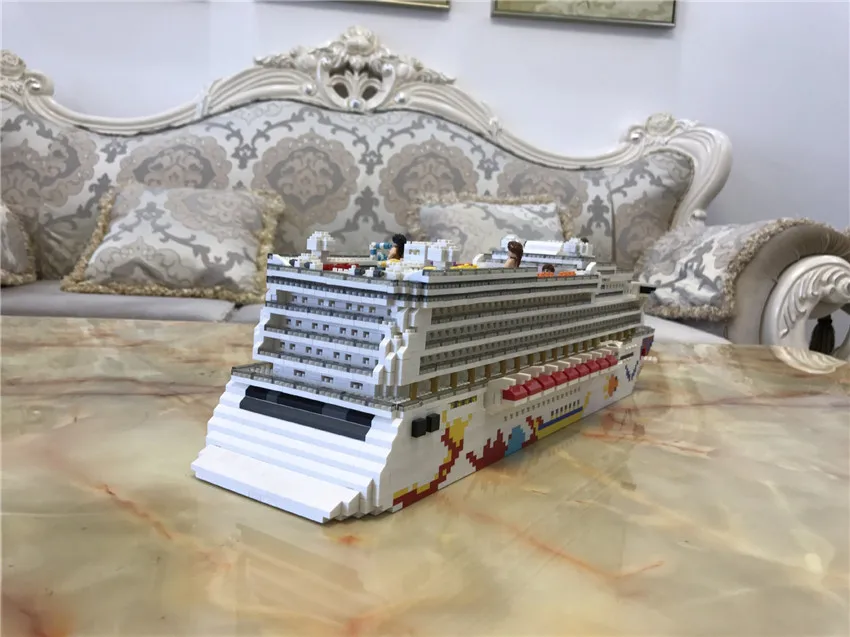 Роскошный круизный лайнер корабль Большая белая лодка DIY Алмазная Мини