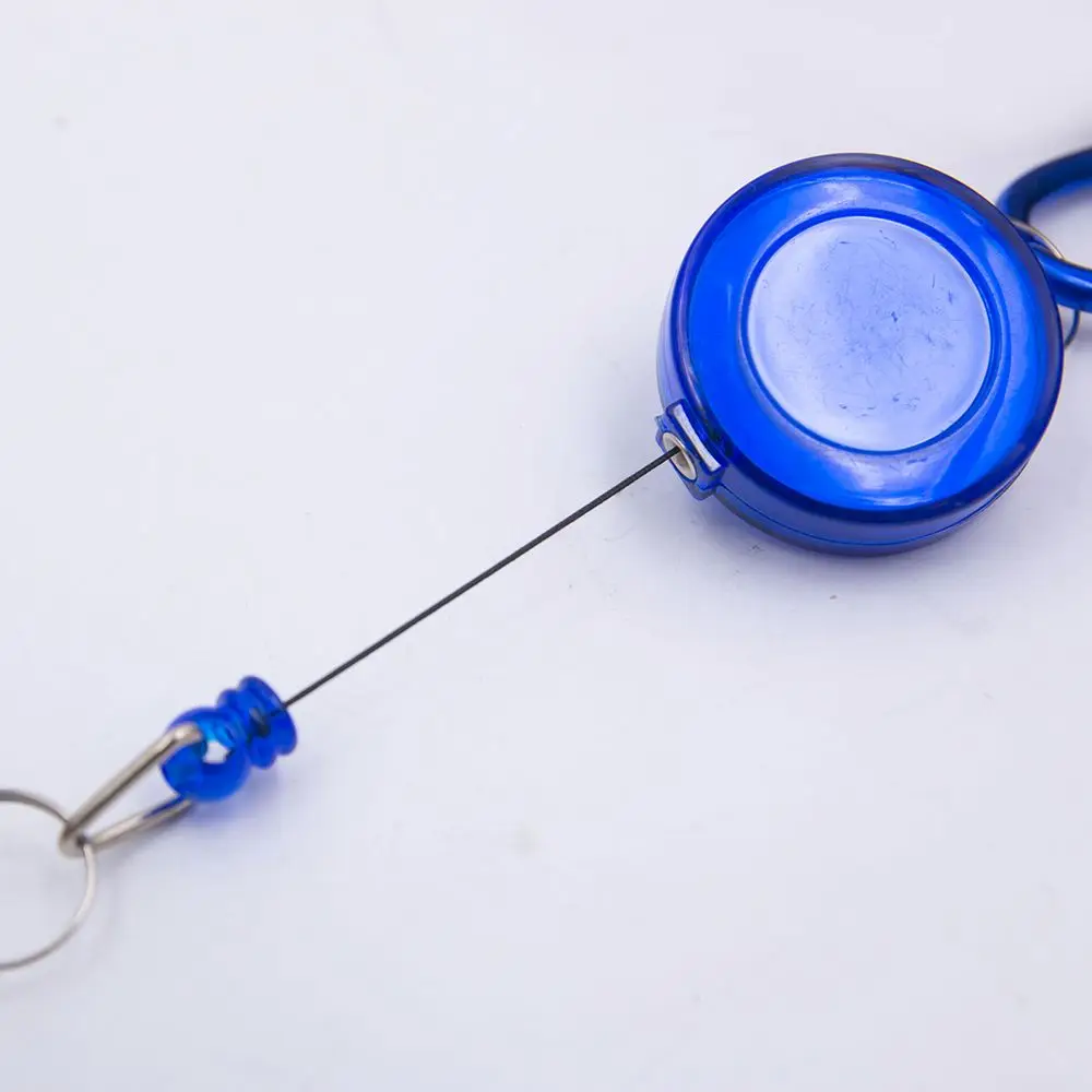 

1pc Cute Retractable Badge Reel Ballpoint Pen Belt Clip Key chain with Carabiner Key ring Lanyard Pen School Office Supplies