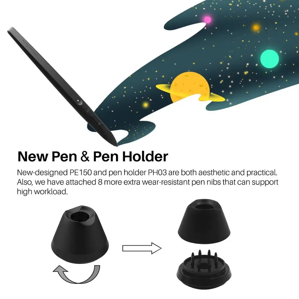 Графический планшет HUION WH1409 для рисования 8192 уровней нажатия 14 дюймов 2 4