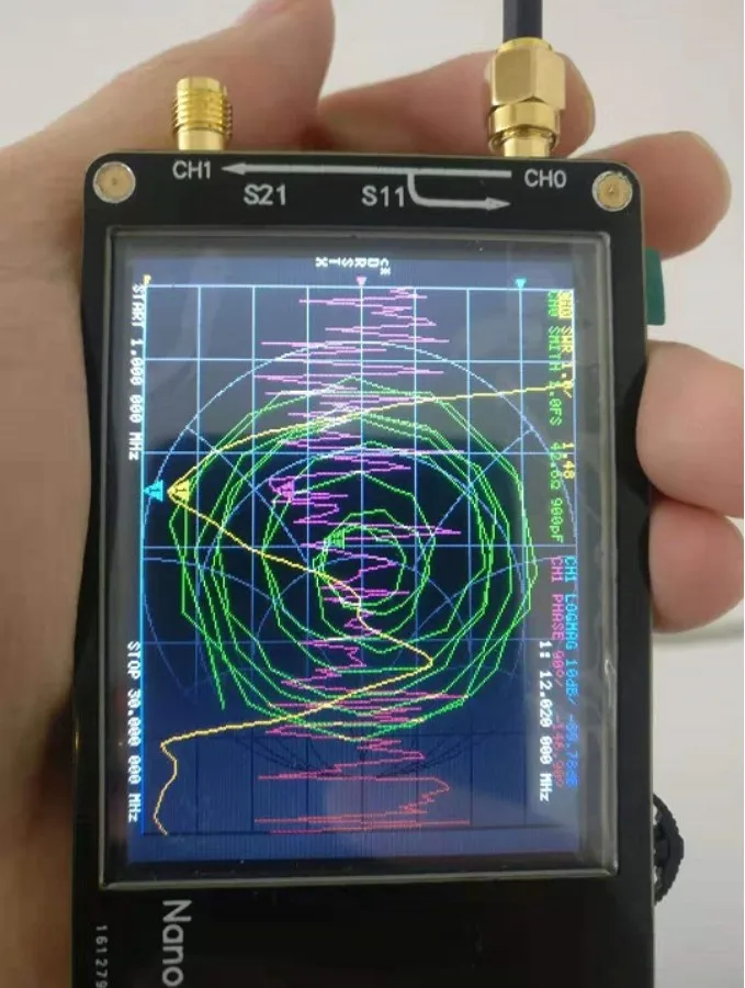 Новый 2 8 дюймовый ЖК дисплей NanoVNA ВЧ ОВЧ UHF UV Векторный анализатор цепей антенна +