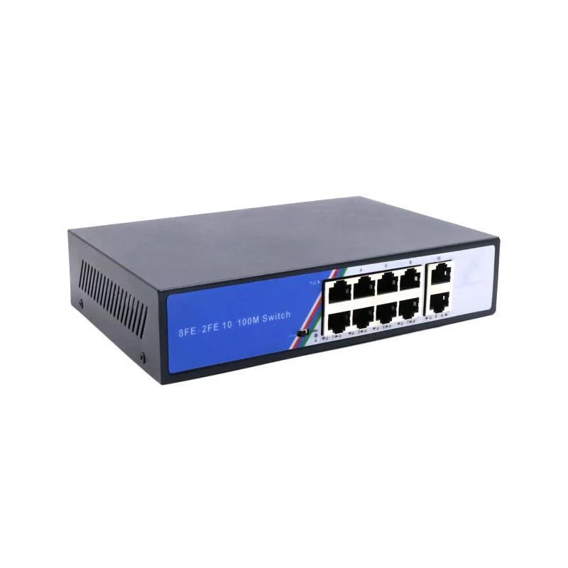 8 + 2 POE блок питания портов s коммутатор 100 м гигабитных порта Uplink для систем